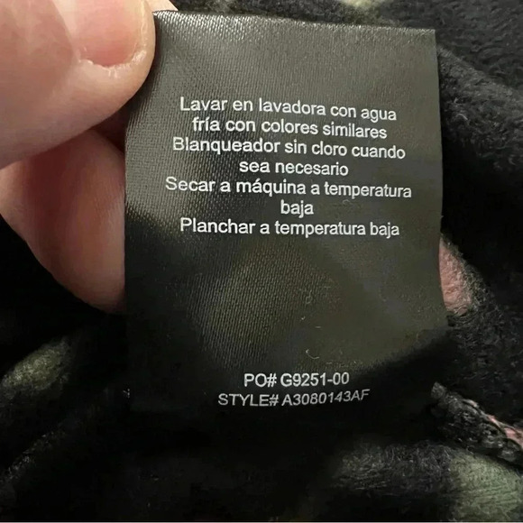 O’NEILL Hooded Top Half Zip Pullover Polar Fleece Flower Print Large Black NEW, - Picture 11 of 16